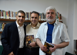 ناصر صفاریان، امید نجوان و بزرگمهر گل‌بیدی در مراسم رونمایی کتاب «الهه»